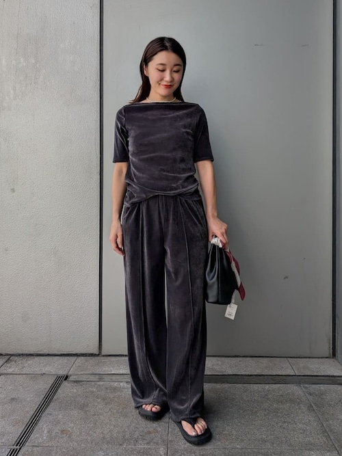 セール】【セットアップ対応】ベロアSET UP2wayボートネックプル