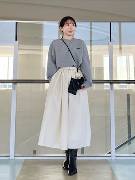 「ボリューム」｜Mila Owenさん（レディース・161cm）の冬コーディネート