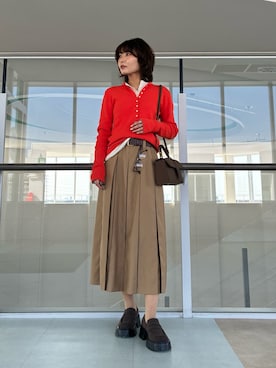 「Mila Owen（ミラオーウェン）のアイテム（スカート）」を使った、Mila Owenさん（レディース・160cm）の春コーディネート