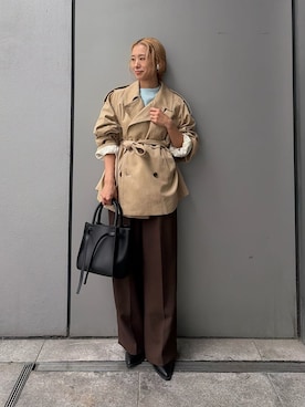 「Mila Owen（ミラオーウェン）のアイテム（その他パンツ）」を使った、Mila Owenさん（レディース・158cm）の秋コーディネート