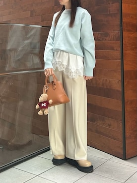 Mila Owenさん（レディース・159cm）の冬コーディネート