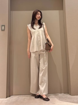 「Mila Owen（ミラオーウェン）のショルダー付きハンドバッグ（ショルダーバッグ、ブラウン系）」を使った、Mila Owenさんの春コーディネート