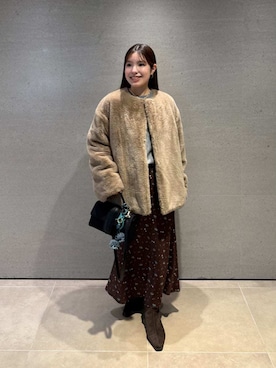 「Mila Owen（ミラオーウェン）のアイテム（スカート）」を使った、Mila Owenさん（レディース・153cm）の冬コーディネート