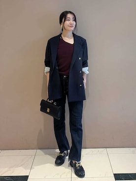 「Mila Owen（ミラオーウェン）のアイテム（デニムパンツ）」を使った、Mila Owenさん（レディース・156cm）の夏コーディネート