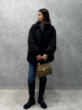 「Mila Owen（ミラオーウェン）のアイテム（ブーツ）」を使った、Mila Owenさん（レディース・165cm）の冬コーディネート