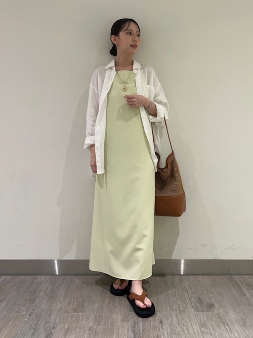 今季新品　Mila Owen キャミワンピース ベージュ セール】レースデザインジョーゼットキャミワンピース
