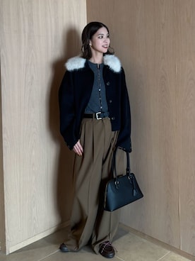 Mila Owenさん（レディース・165cm）の冬コーディネート