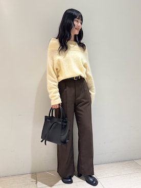 「Mila Owen（ミラオーウェン）のアイテム（その他パンツ）」を使った、Mila Owenさん（レディース・163cm）の秋コーディネート