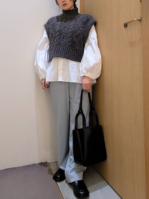 セットアイテム】ケーブルベストシャツレイヤードSET（シャツ/ブラウス