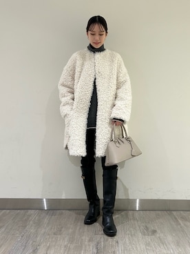 「Mila Owen（ミラオーウェン）のアイテム（その他アウター）」を使った、Mila Owenさん（レディース・158cm）の冬コーディネート