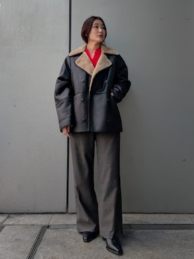 Mila Owenさん（レディース・156cm）の冬コーディネート