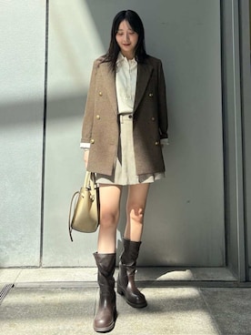 「Mila Owen（ミラオーウェン）のアイテム（その他パンツ）」を使った、Mila Owenさん（レディース・163cm）の秋コーディネート