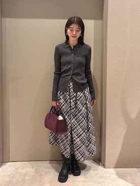 「アイテム（ワンピース、その他）」を使った、Mila Owenさん（レディース・169cm）の秋コーディネート