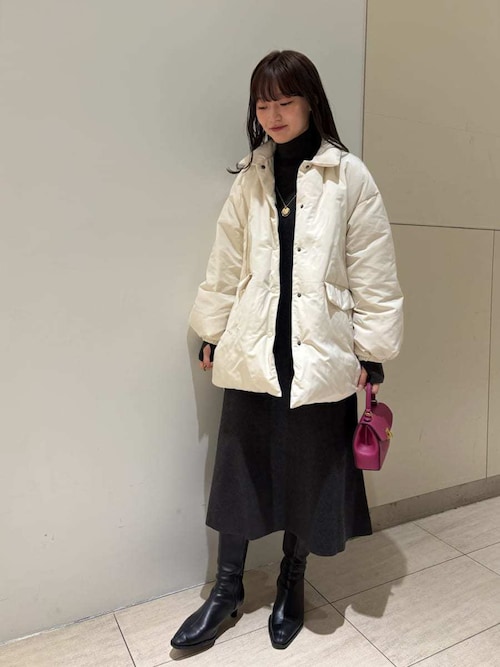 セール】ステンカラーテントシルエットダウンジャケット（ダウン