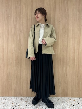 「Mila Owen（ミラオーウェン）のアイテム（ブルゾン）」を使った、Mila Owenさん（レディース・161cm）の冬コーディネート