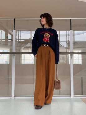 Mila Owenさん（レディース・160cm）の冬コーディネート