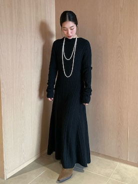 「マキシワンピース」｜Mila Owenさん（レディース・158cm）の秋コーディネート