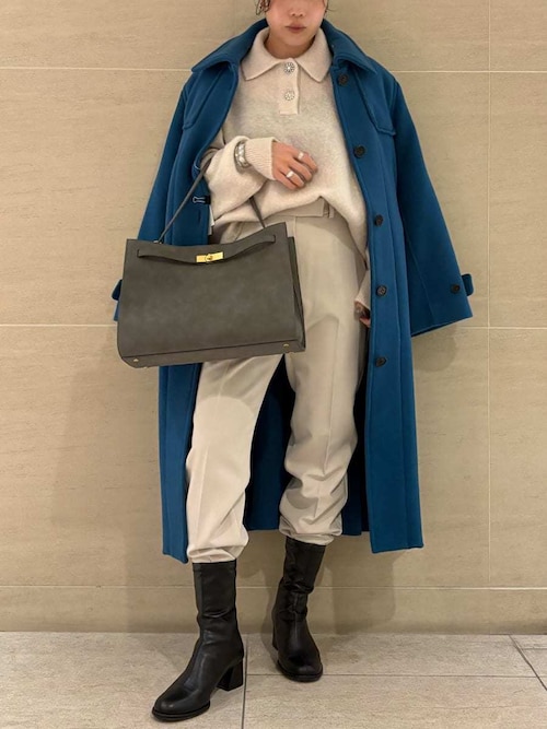 セール】ビジュー釦クロップドポロニットプルオーバー（ポロシャツ