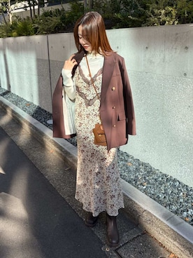 Mila Owenさん（レディース・162cm）の冬コーディネート