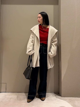 「Mila Owen（ミラオーウェン）のアイテム（ブーツ）」を使った、Mila Owenさん（レディース・151cm）の秋コーディネート