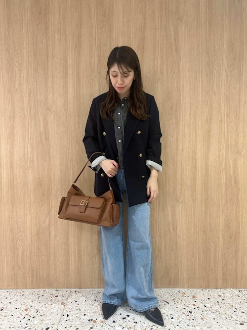 金釦ダブルブレストロングブレザー（テーラードジャケット）｜Mila