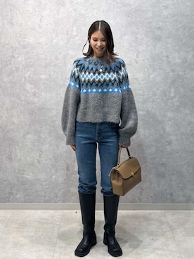 「Mila Owen（ミラオーウェン）のアイテム（ブーツ）」を使った、Mila Owenさん（レディース・165cm）の冬コーディネート