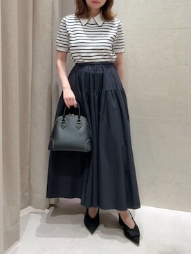 「Mila Owen（ミラオーウェン）のアイテム（スカート）」を使った、Mila Owenさん（レディース・155cm）の春コーディネート