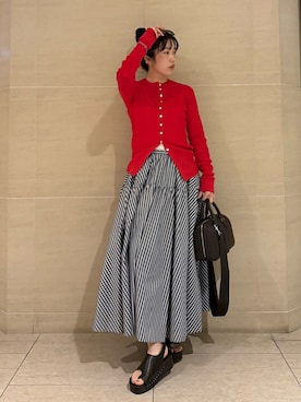 「Mila Owen（ミラオーウェン）のアイテム（スカート）」を使った、Mila Owenさん（レディース・155cm）の春コーディネート