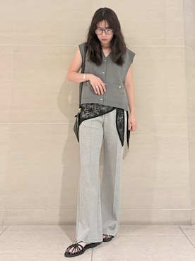 「Mila Owen（ミラオーウェン）のアイテム（ニット/セーター）」を使った、Mila Owenさん（レディース・155cm）の夏コーディネート