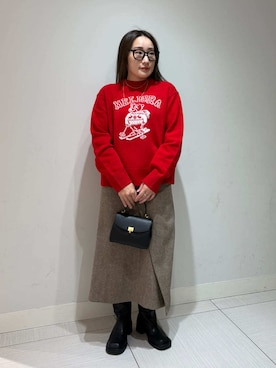 「Mila Owen（ミラオーウェン）のアイテム（スカート）」を使った、Mila Owenさん（レディース・155cm）の冬コーディネート