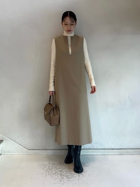 「Mila Owen（ミラオーウェン）のアイテム」を使った、Mila Owenさん（レディース・158cm）の冬コーディネート