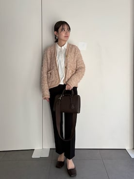 「シャツブラウス」｜Mila Owenさん（レディース・160cm）の冬コーディネート