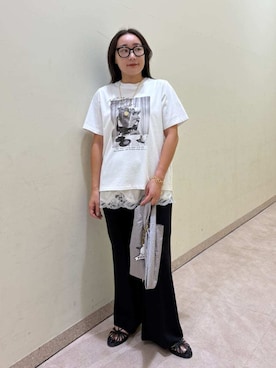 「カットソー」｜Mila Owenさん（レディース・155cm）の夏コーディネート