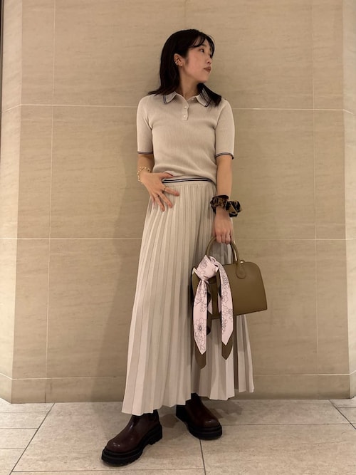 ジーフォア ニットとプリーツスカートセット セール】【セットアップ対応】ニットプリーツスカート（スカート