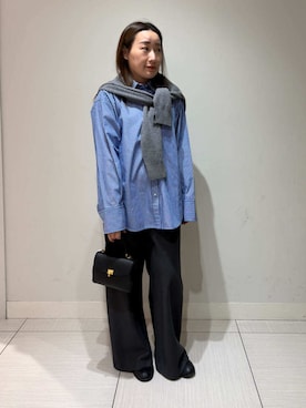 「シャツブラウス」｜Mila Owenさん（レディース・155cm）の冬コーディネート