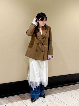「マキシワンピース」｜Mila Owenさん（レディース・157cm）の冬コーディネート