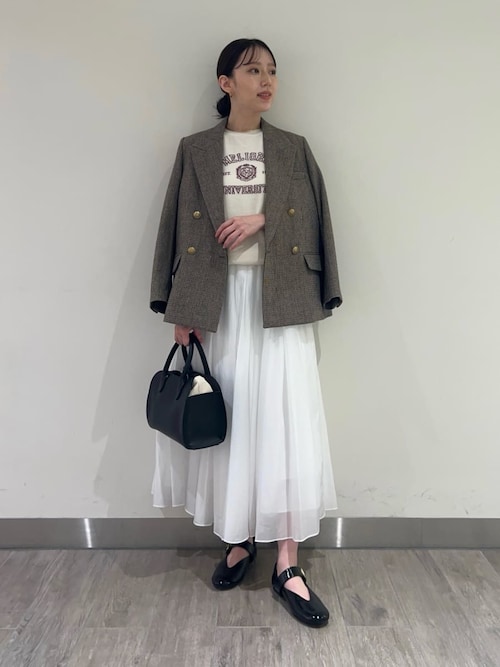 チェック金釦ダブルブレストブレザー（テーラードジャケット）｜Mila