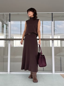 「ナロースカート」｜Mila Owenさん（レディース・160cm）の秋コーディネート