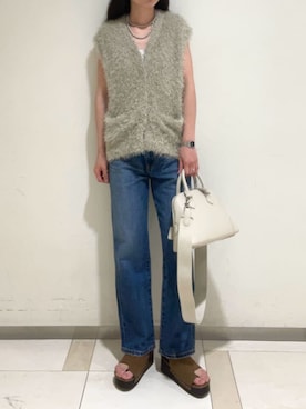 「Mila Owen（ミラオーウェン）のアイテム（デニムパンツ）」を使った、Mila Owenさん（レディース・158cm）の春コーディネート