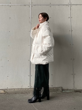「kbf_ootd」｜「アイテム（ダウンジャケット/コート）」を使った、せんちゃんさん（レディース・155cm）の秋コーディネート