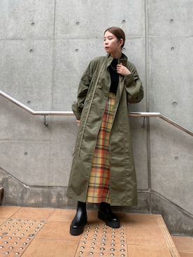 「kbf_ootd」｜「アイテム（ミリタリージャケット）」を使った、せんちゃんさん（レディース・155cm）の秋コーディネート