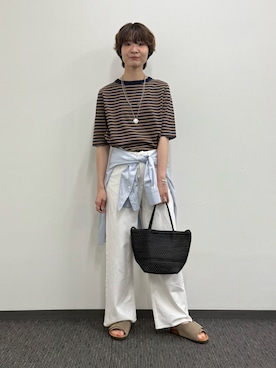 「アイテム（トートバッグ）」を使った、natsumiさん（レディース・166cm）の夏コーディネート