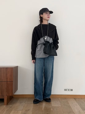 「アイテム（ローファー）」を使った、natsumiさん（レディース・166cm）の秋コーディネート