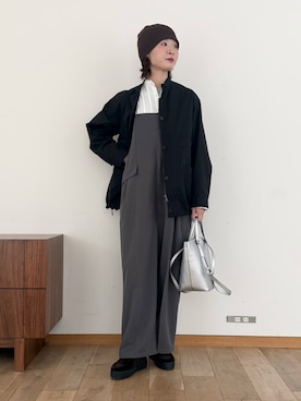 「アイテム（オールインワン・サロペット）」を使った、natsumiさん（レディース・166cm）の秋コーディネート