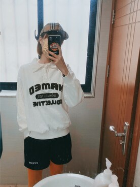 「VINTAGE（ヴィンテージ）のアイテム（ポロシャツ）」を使った、uSagi.さん（レディース・165cm）の春コーディネート