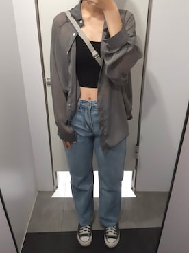 「アイテム（チューブトップ）」を使った、しずはさん（レディース・166cm）の冬コーディネート