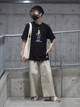 「FR2」｜「アイテム（サンダル）」を使った、ときんさん（メンズ・175cm）の夏コーディネート
