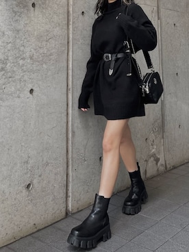 「EVRIS（エヴリス）のアイテム」を使った、越後 穂乃香さん（レディース・150cm）の秋コーディネート