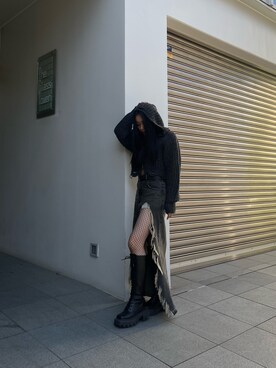 「ロンクスカート」｜越後 穂乃香さん（レディース・150cm）の冬コーディネート