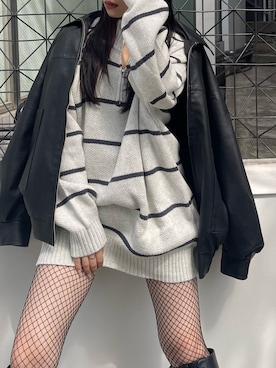 「アイテム（ブルゾン）」を使った、越後 穂乃香さん（レディース・150cm）の秋コーディネート